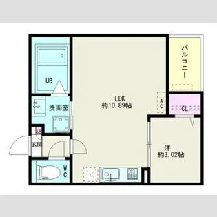 1LDKの間取り画像