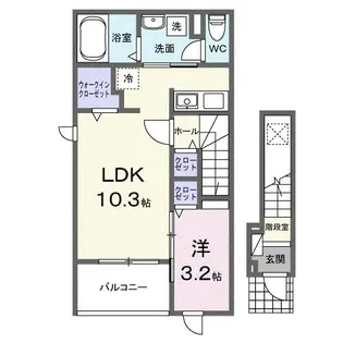 プラスエス英賀清水【2階】の間取り