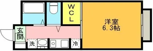 flat福井C棟【C103号室】の間取り