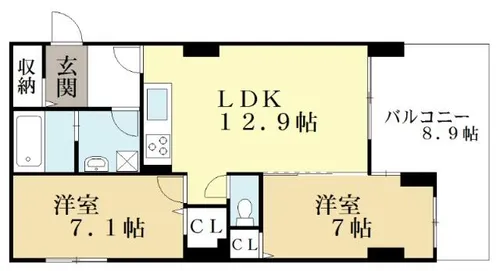 エバー グリーン宇治【5階】の間取り
