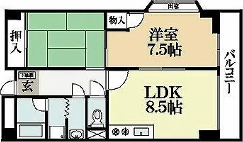 壱番館【3階】の間取り