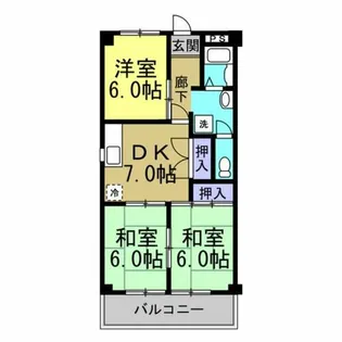 ラ・セゾン【206号室】の間取り