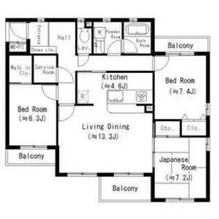 ラフィネメゾン瑞穂【3階】の間取り