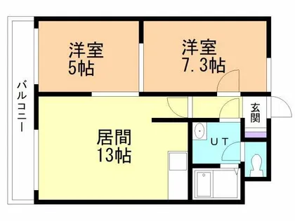 2LDKの間取り画像