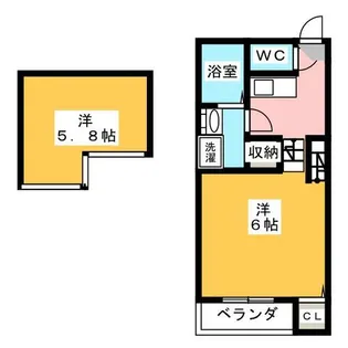 1Kの間取り画像