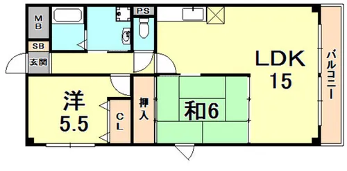 夙川喜一マンション【3階】の間取り