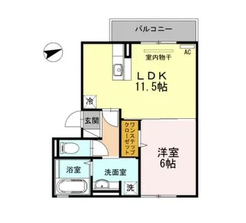 セジュール甲子園春風【1階】の間取り