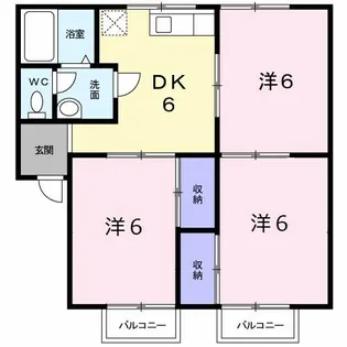 中尾弐番館B棟【1階】の間取り