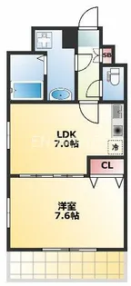 Blue Bee桜川駅前【10階】の間取り