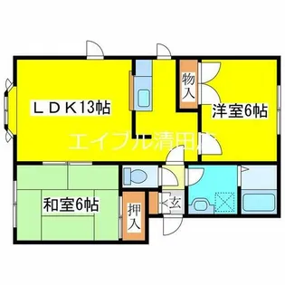 コーポウエスト【D号室】の間取り