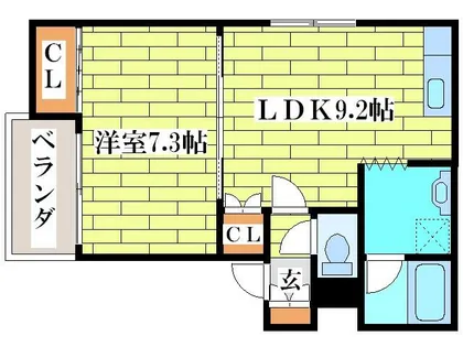 プロシードシティ平岡【101号室】の間取り