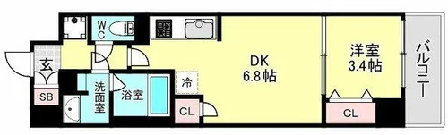 Dimora靭公園【8階】の間取り