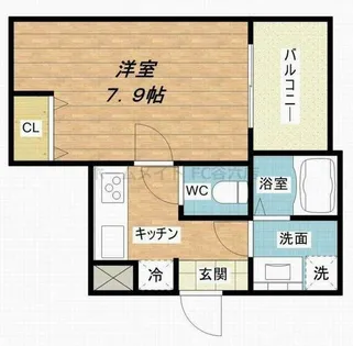 サムティ阿波座Lusso【6階】の間取り