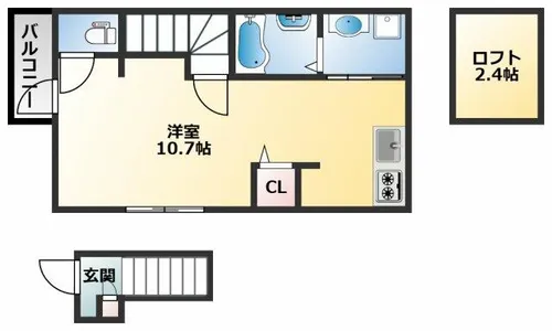 あんしん+大蓮東08-1084【2階】の間取り
