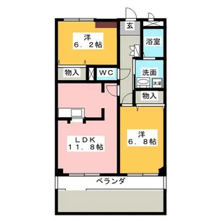 レザンヴェールⅢ【1階】の間取り