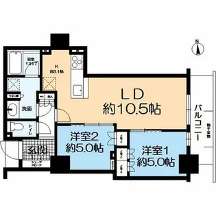 ブランズタワー・ウェリス心斎橋SOUTH【9階】の間取り