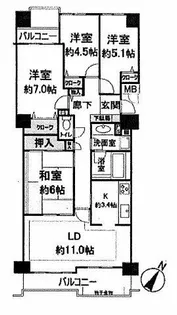 パーク・ハイム西岡本【3階】の間取り