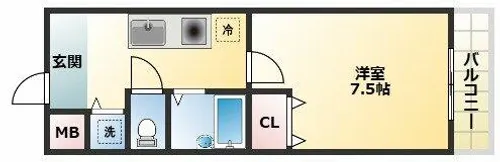 ジュネスコート【6階】の間取り