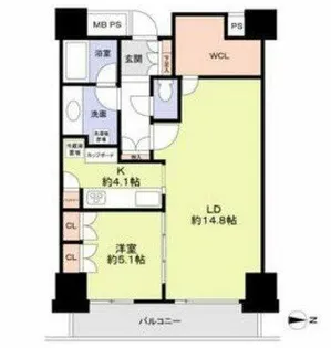 シティタワー大阪【3階】の間取り