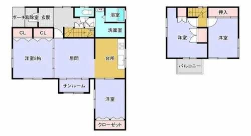 北海道室蘭市母恋南町3丁目【一戸建】の間取り