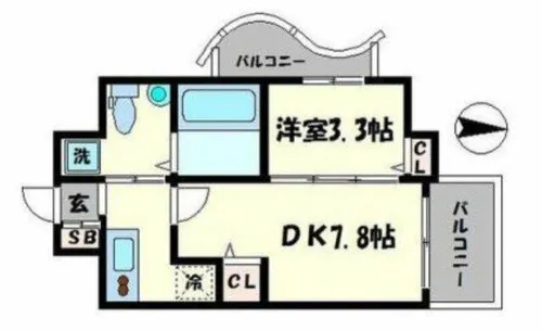 セレニテ上町台【2階】の間取り