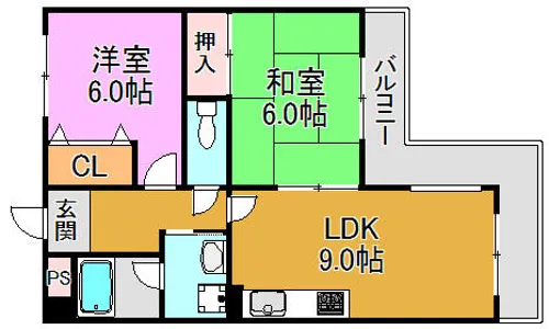 グリーンたちばな【6階】の間取り