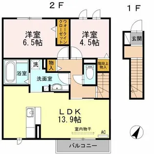 プルムグローヴィ【201号室】の間取り