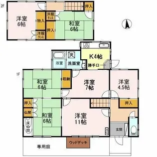 大阪府南河内郡河南町大宝4丁目【一戸建】の間取り