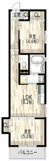 クリエオーレ庄屋Ⅱ【2階】の間取り