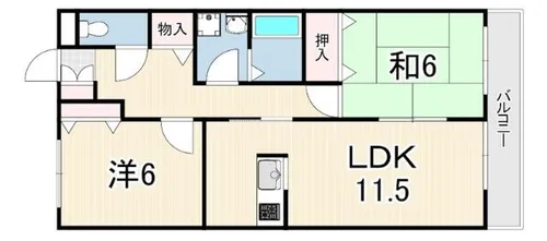 アヴェール上筒井【2階】の間取り