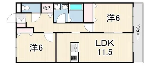 アヴェール上筒井【2階】の間取り