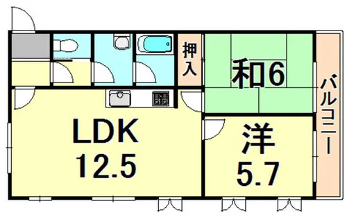 グリーンコート西宮【4階】の間取り