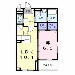 兵庫県明石市野々上3丁目【アパート】の間取り