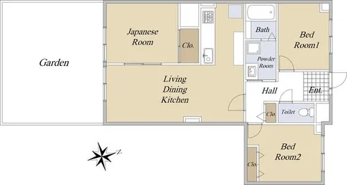 ユニーブル緑ヶ丘Ⅱ【1階】の間取り