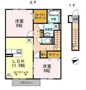 セジュール小川【2階】の間取り