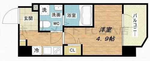 ファーストフィオーレ心斎橋イーストⅢ【9階】の間取り
