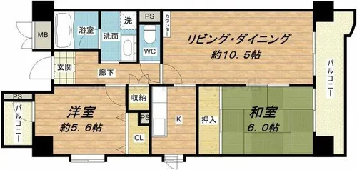 グレイスコート上本町【6階】の間取り