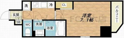 エスリード難波 THE FIRST【3階】の間取り