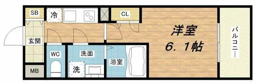エスリード谷町六丁目レジデンス【3階】の間取り