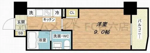APRILE南森町【6階】の間取り