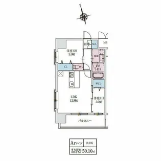 スプランディッドライズ新大阪ノース【8階】の間取り