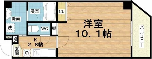 レクラン放出東【9階】の間取り