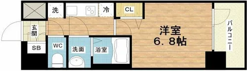 プレサンス大国町アドロッソ【6階】の間取り