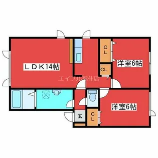 ハイセレール美園【201号室】の間取り