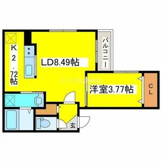 ウェルズビレッジ【3階】の間取り