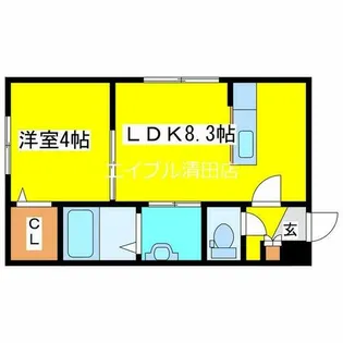 Lien KitahiroshimaⅢ【1階】の間取り