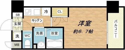 エスリード心斎橋EAST【9階】の間取り