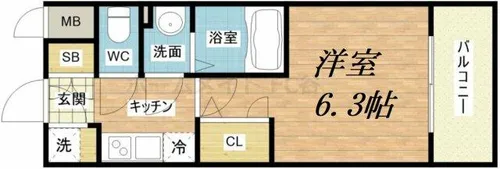 エスリード梅田グランノース【8階】の間取り