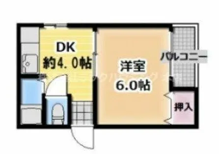 ハイツ魚住【4階】の間取り