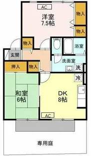 カムールヨシカワ【1階】の間取り